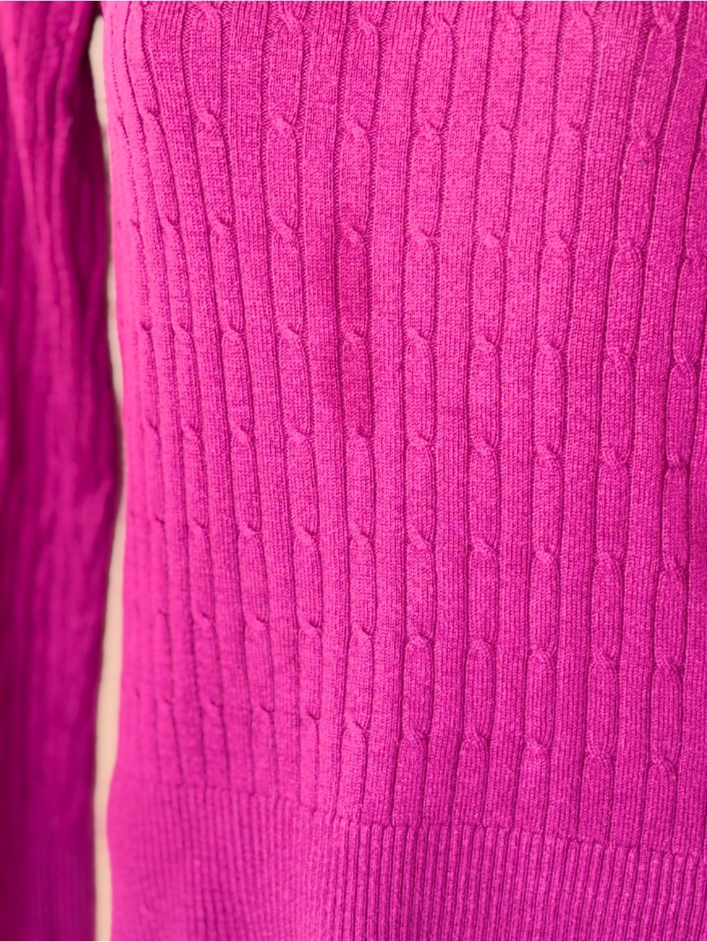Versona Cable-Knit Crewneck Sweater - Fuchsia Pink - Picture 9 of 9